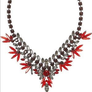 Elizabeth Cole Hematite Red Crystal Necklace